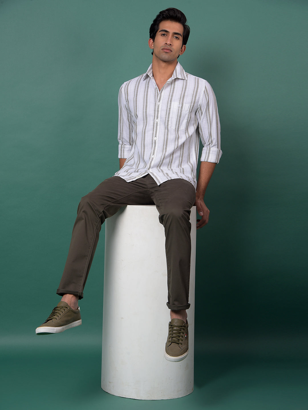 Edgy Olive Trousers