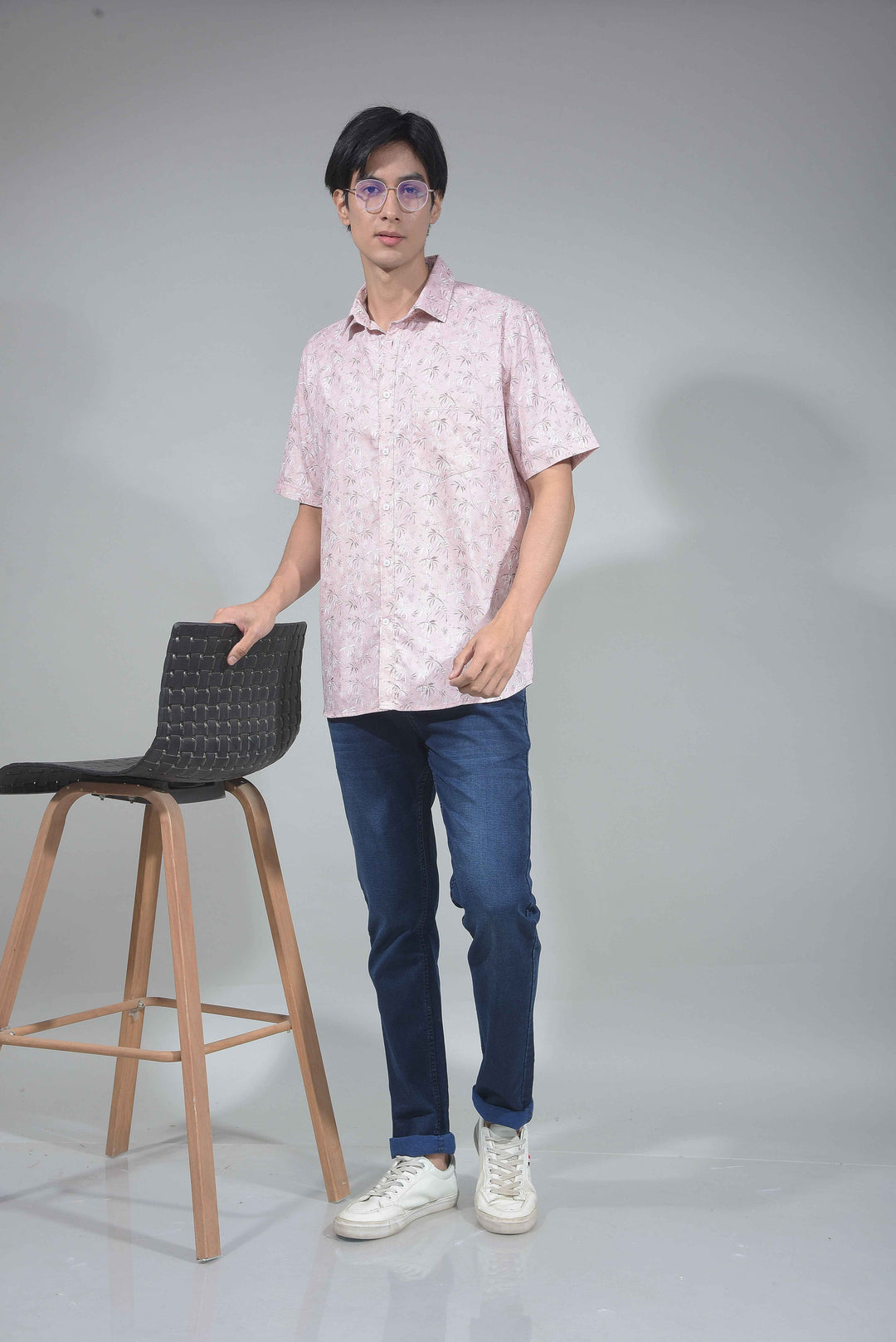 Blue Floral Print Shirt