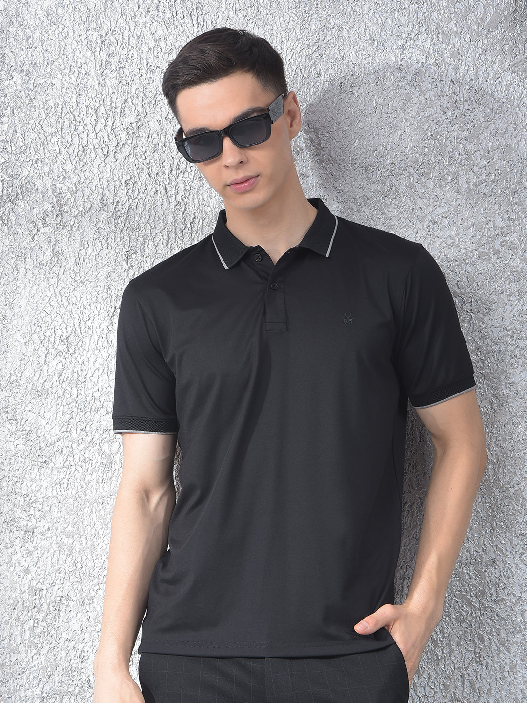 Swanky Black Polo Neck T-Shirt