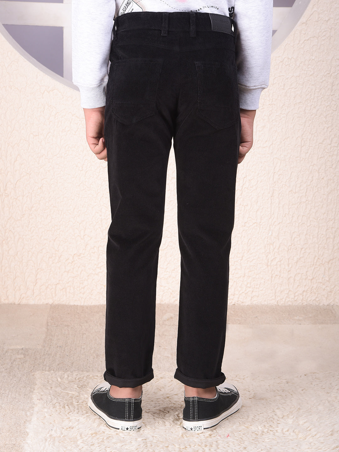 Modern Black Corduroy Trousers