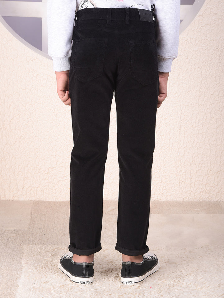 Modern Black Corduroy Trousers