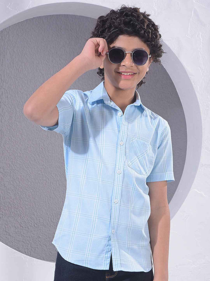 Blue Checked 100% Cotton Shirt