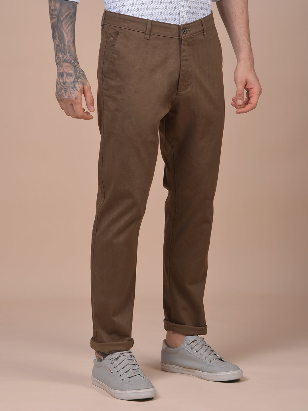 Brown Printed Trousers