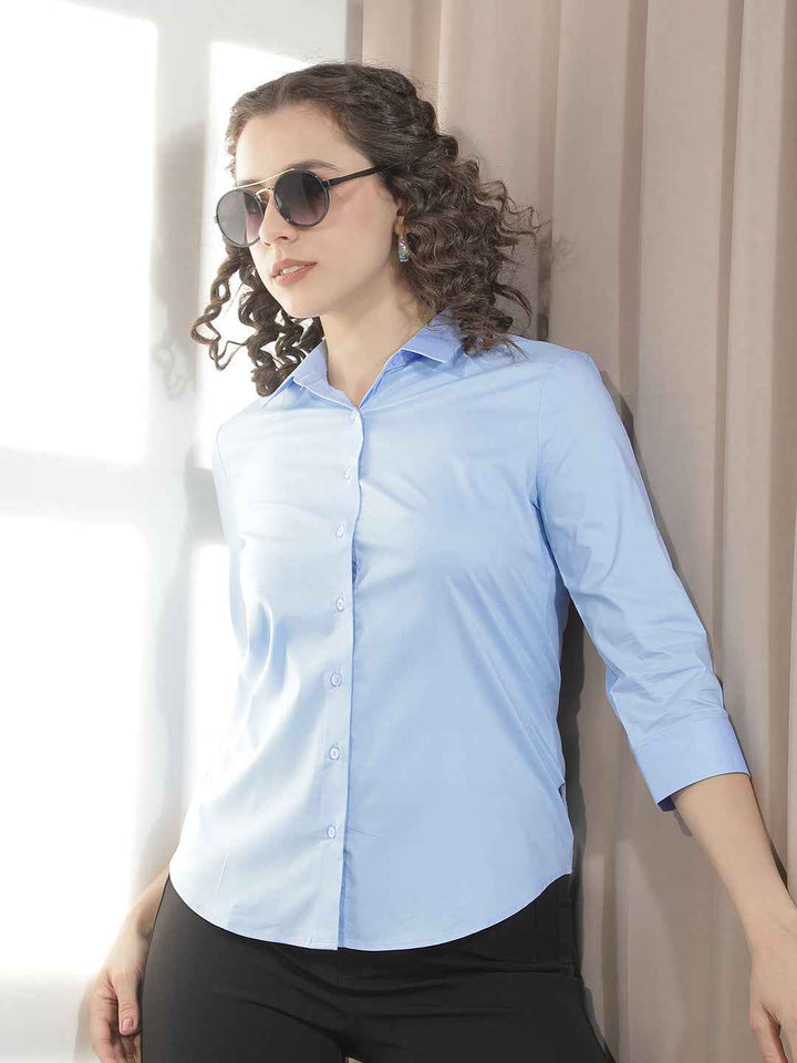 Bright Azure Sky Blue Casual Shirt
