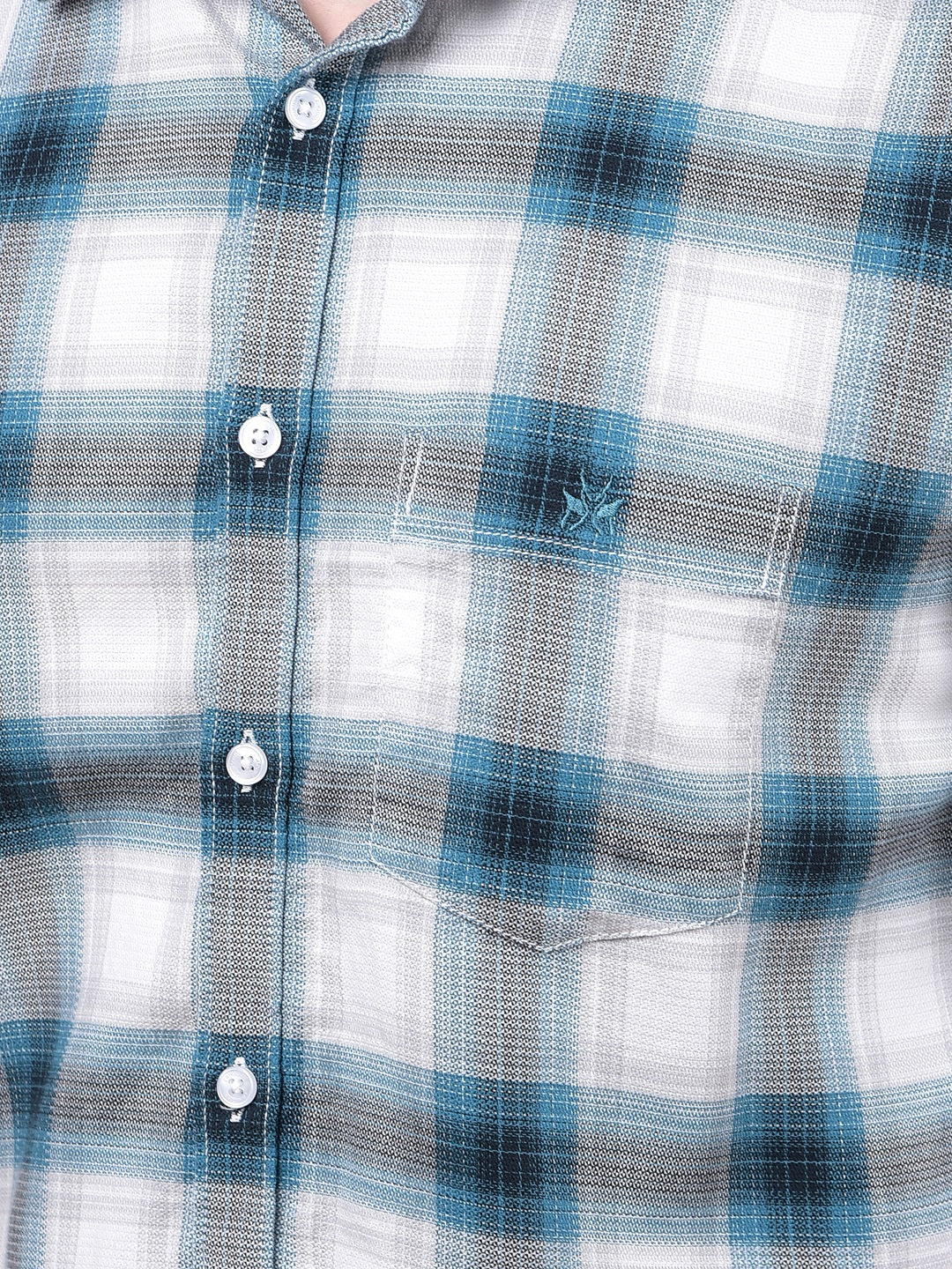 Blue Checked 100% Cotton Shirt
