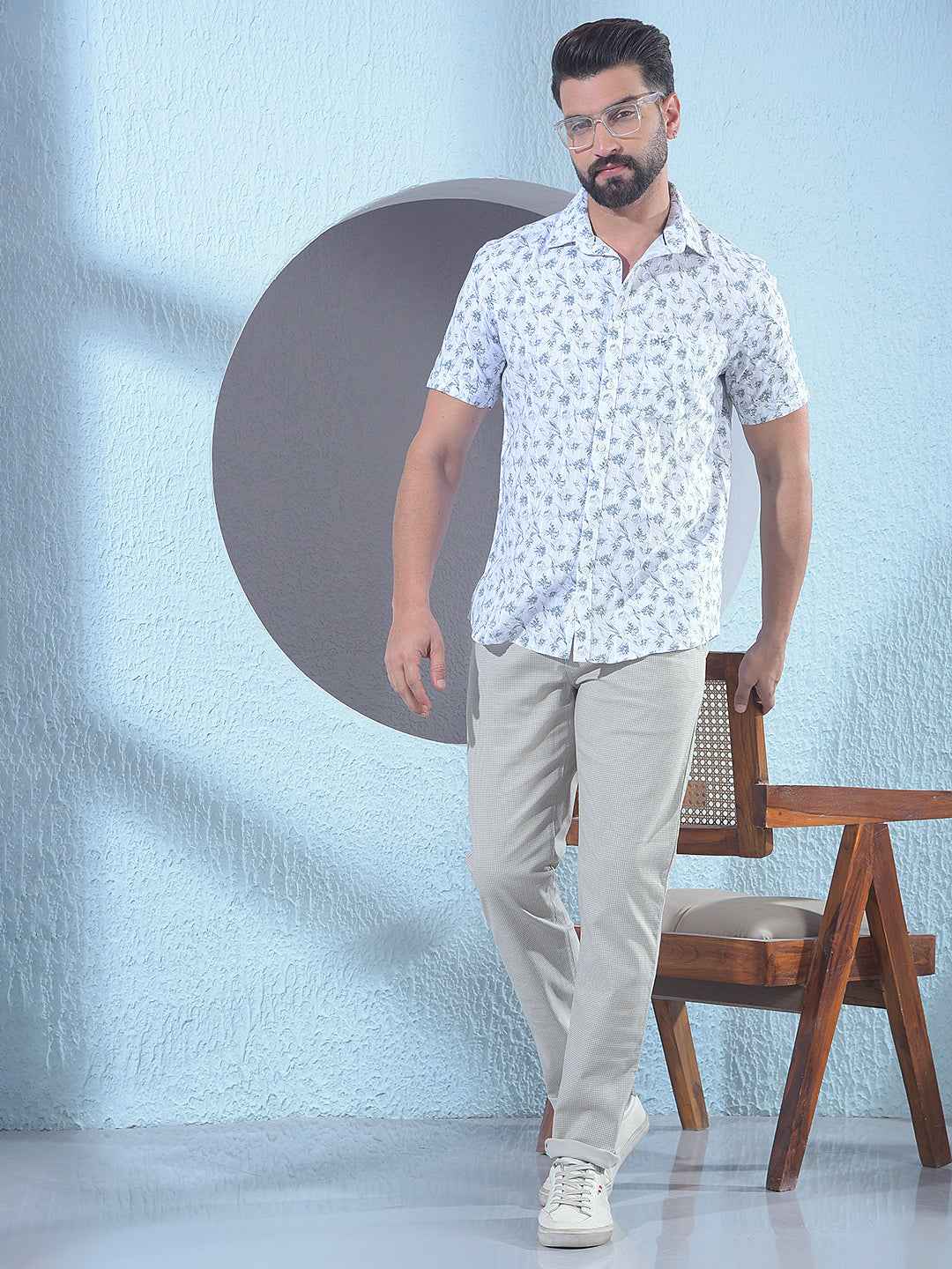 Green Floral Print Shirt