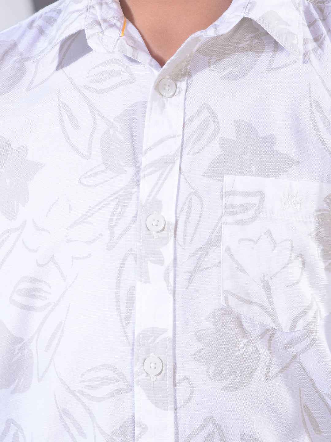 Grey Floral Print Shirt