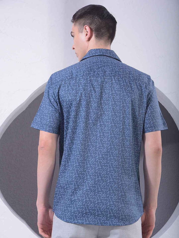 Blue Contemporary Printed Shirt