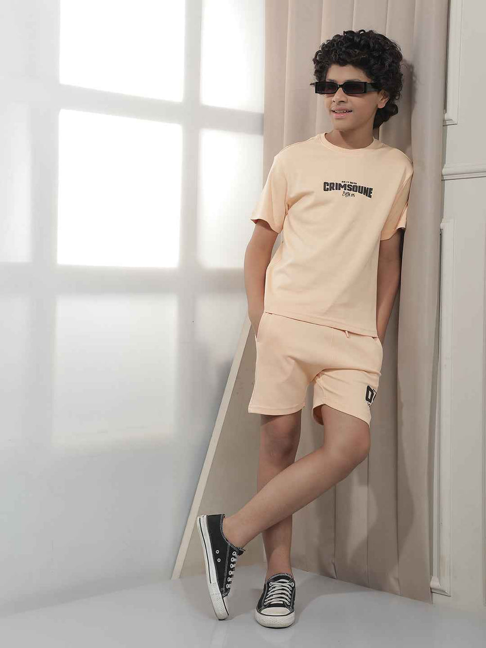 Peach Graphic Print 100% Cotton T-Shirt