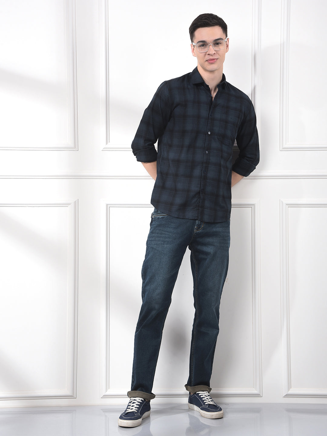 Green Checked 100% Cotton Shirt