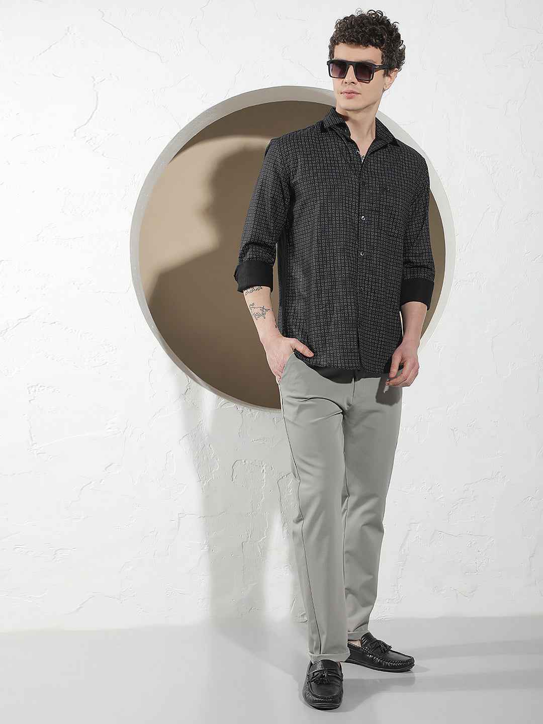 Trendy Black Printed Shirt