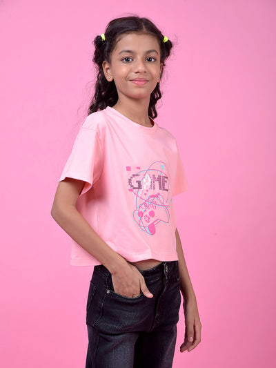 Pink Graphic Print T-Shirt