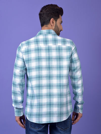 Blue Checked 100% Cotton Shirt