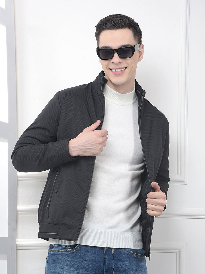 Black Printed Puffer Jacket