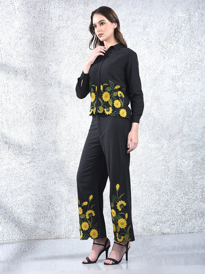 Black Embroidered Co-Ord Set