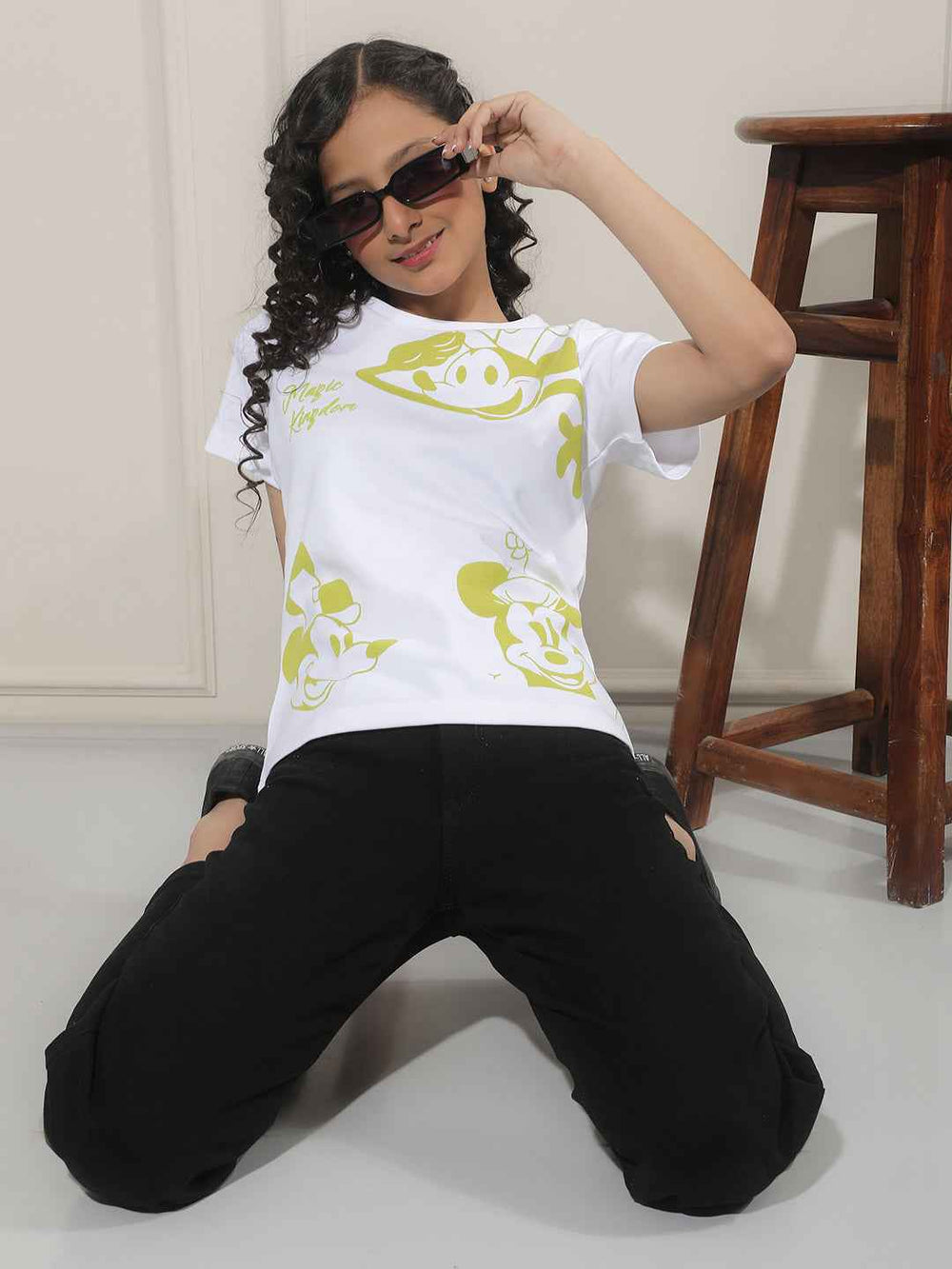 Cartoon Print White T-Shirt