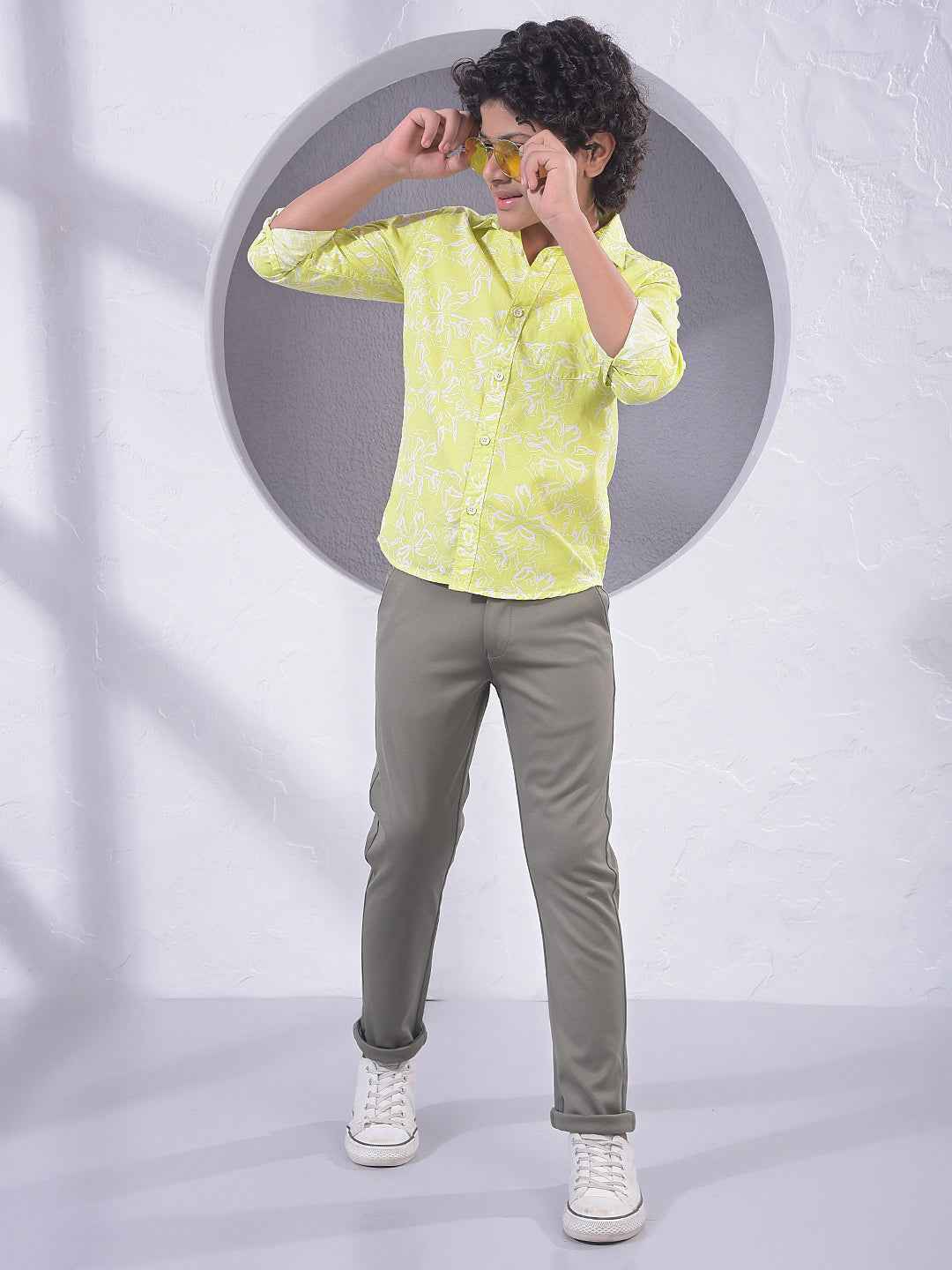 Green Floral Print Shirt