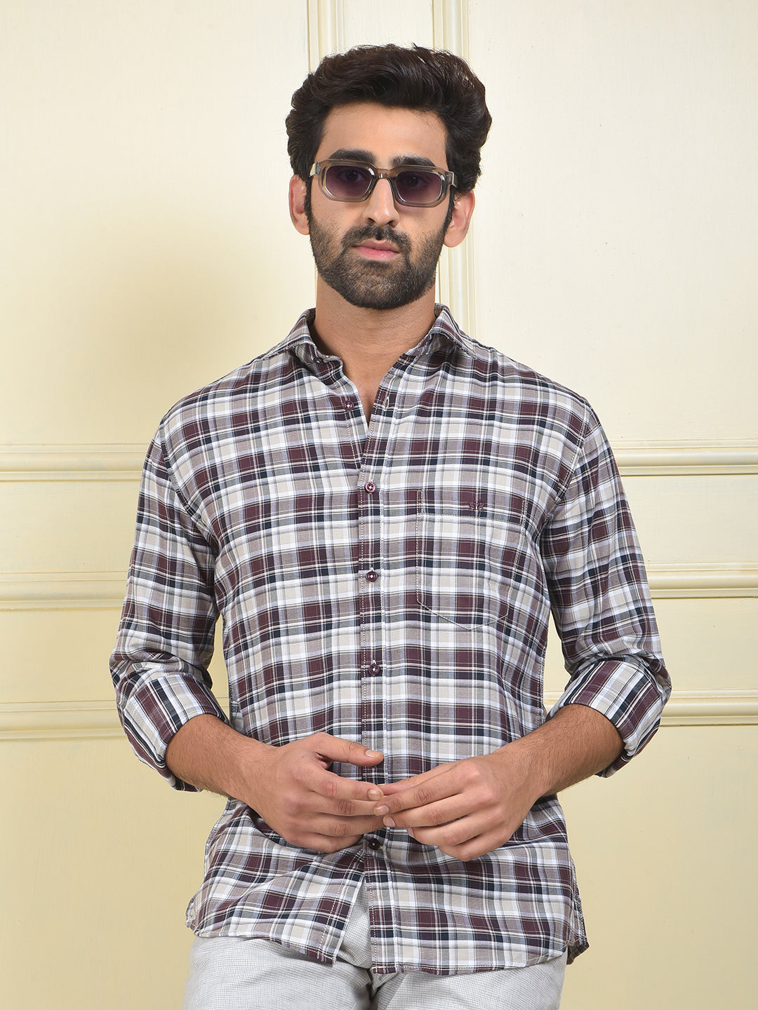 Iconic Wine Checked Shirt