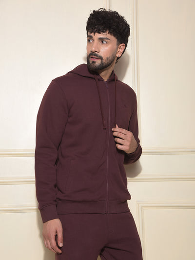 Modish Brown Hooded Neck Sweatshirt