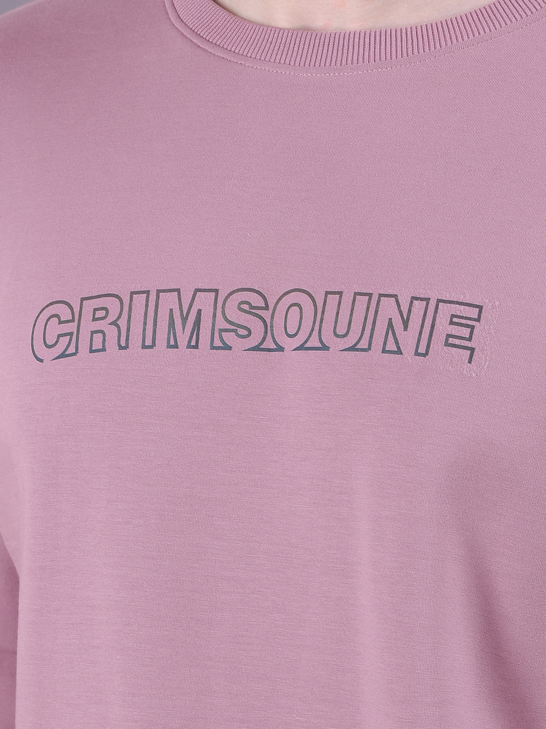 Pink Typographic Print Sweatshirt