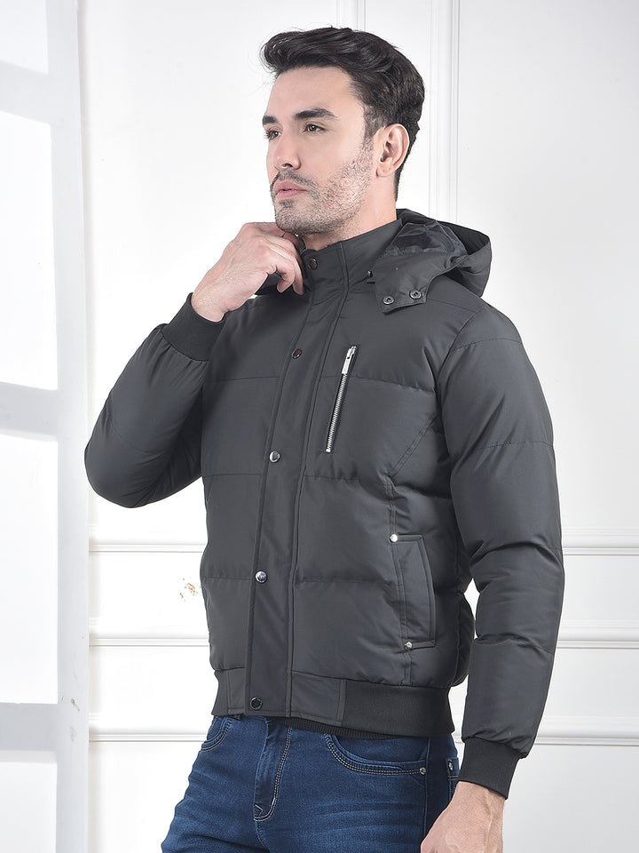 Black Hooded Padded Jacket