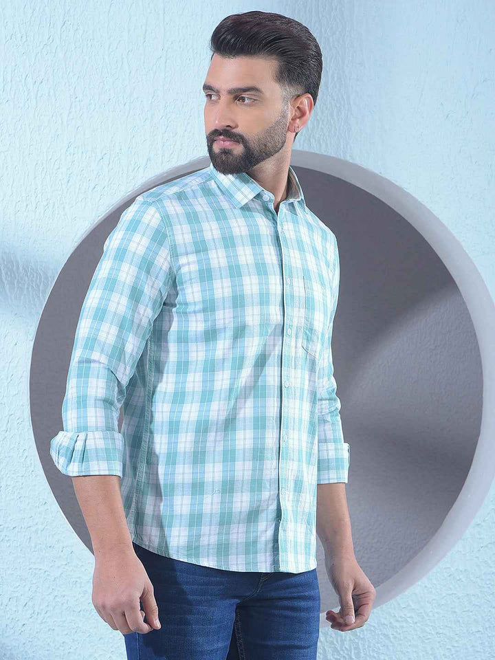 Green Checked 100% Cotton Shirt