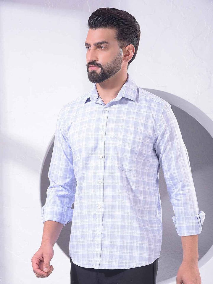 Purple Checked 100% Cotton Shirt