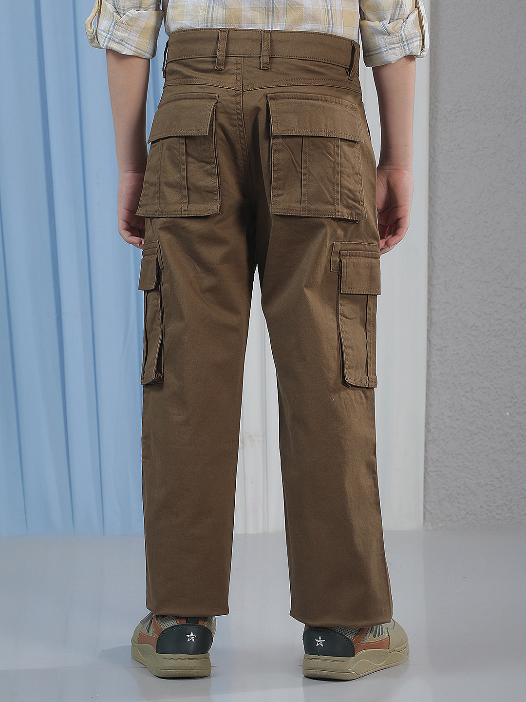 Structured Tan Khaki Cargo Trousers
