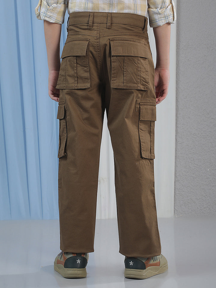 Structured Tan Khaki Cargo Trousers