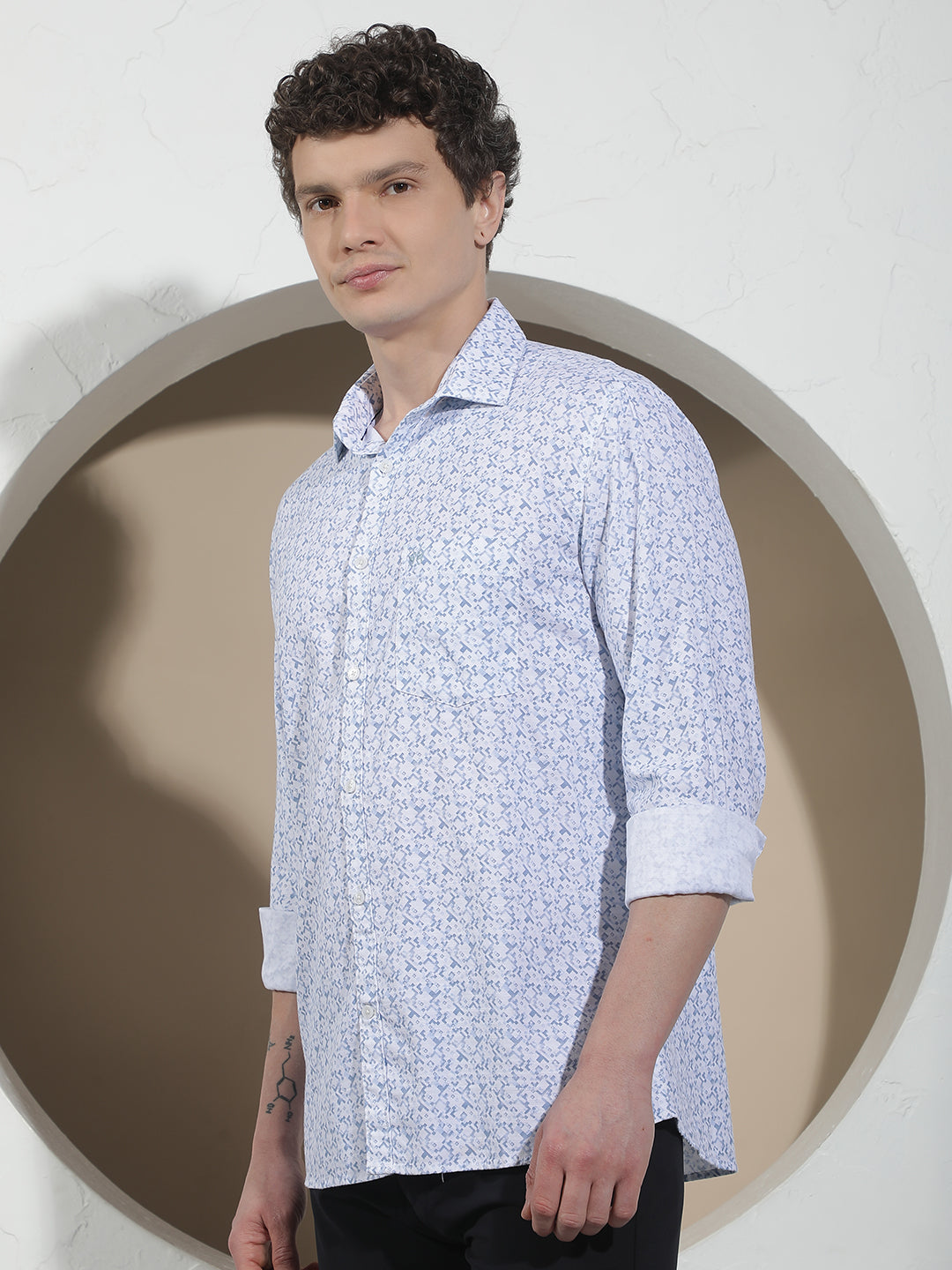 Arctic Blue Printed Shirt