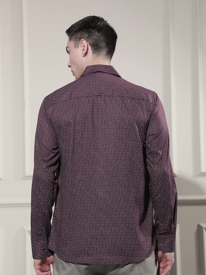 Trendy Wine Printed Shirt