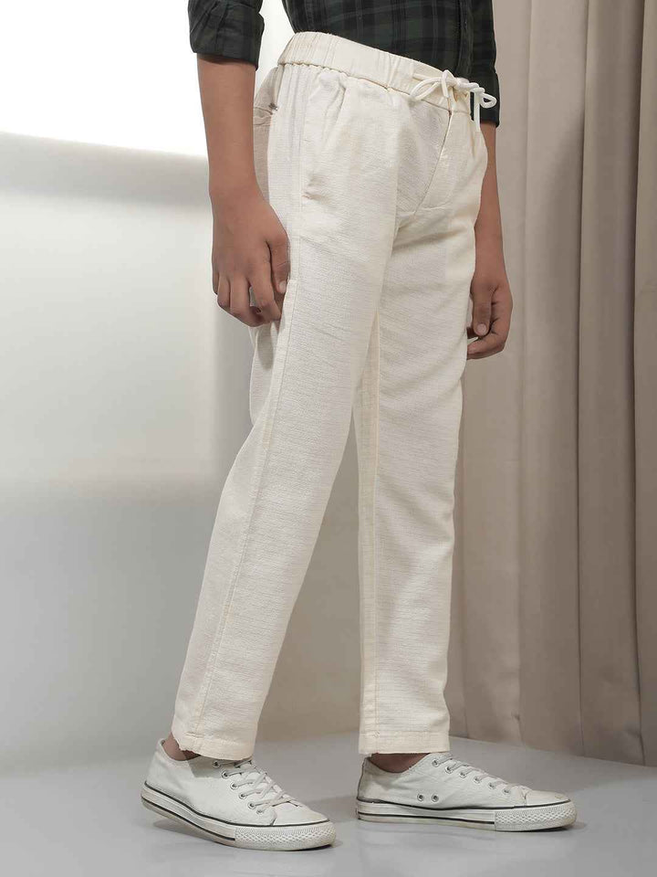 Cream 100% Cotton Trousers