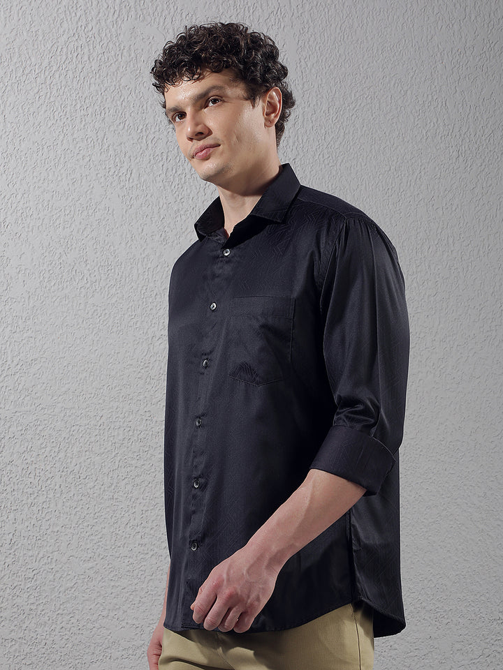 Navy Blue Printed Shirt