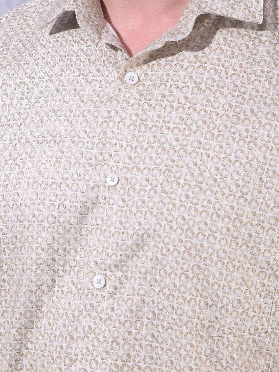 Beige Printed Shirt