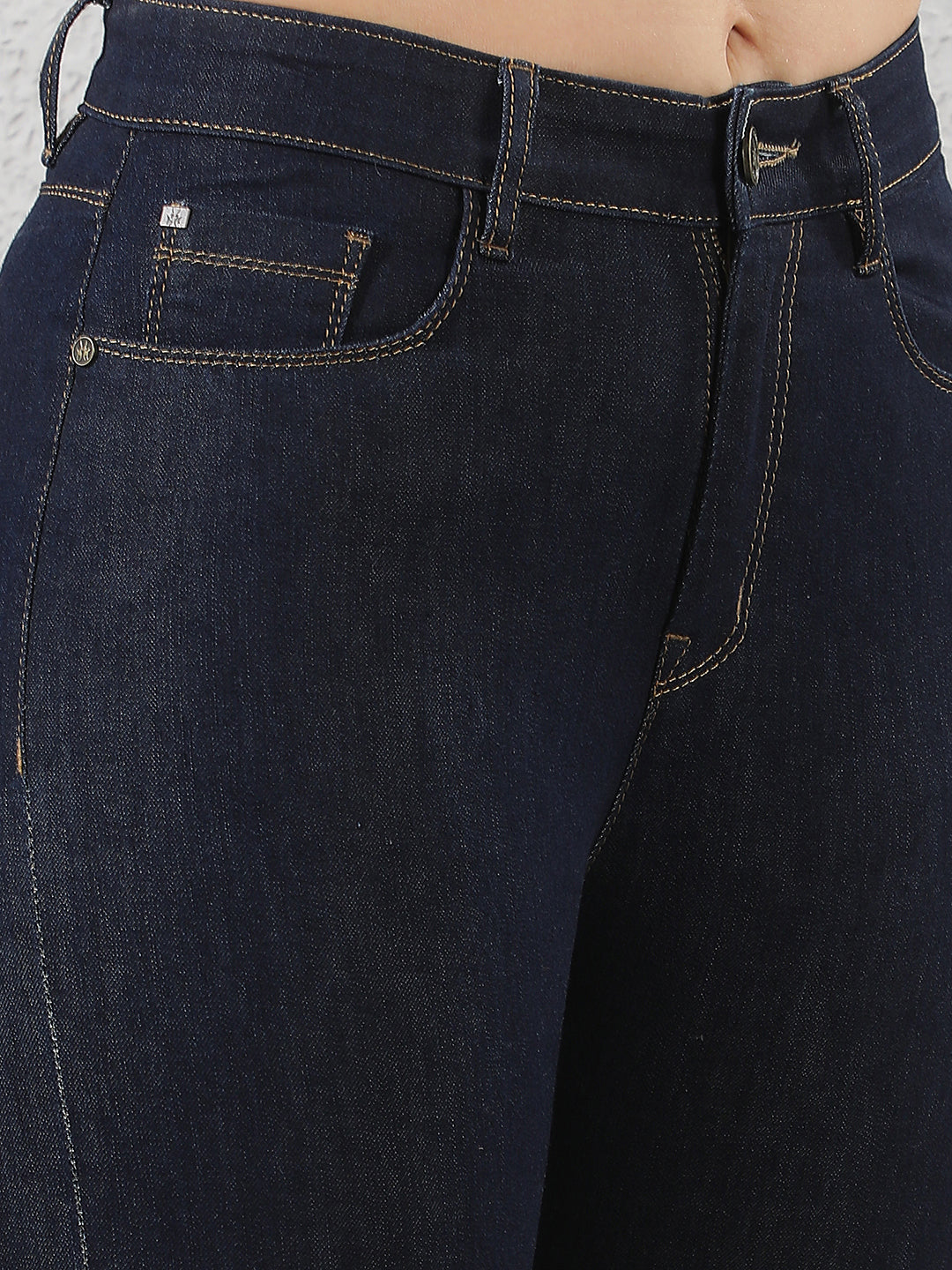 Navy Blue Straight Jeans