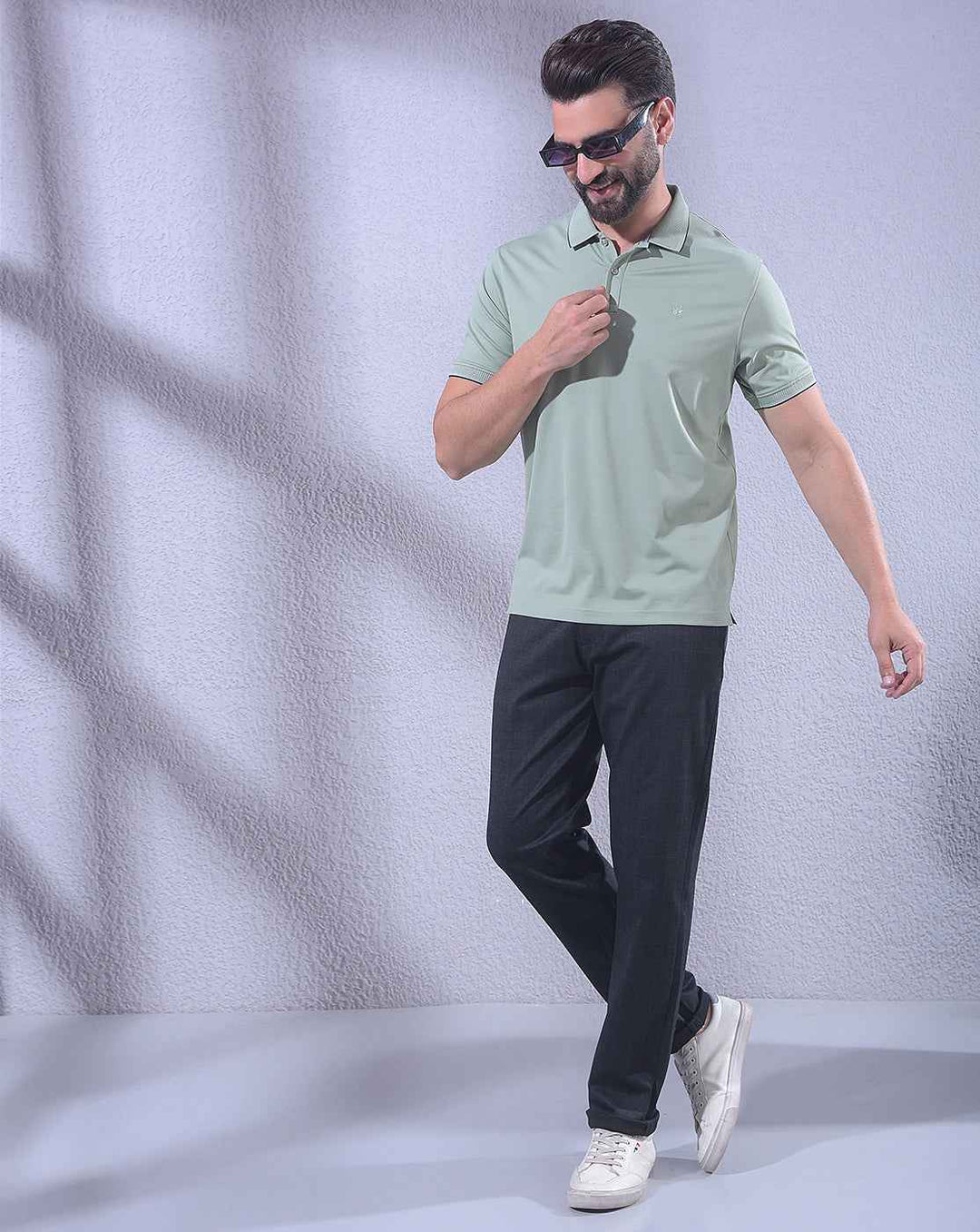 Green Polo Neck T-Shirt