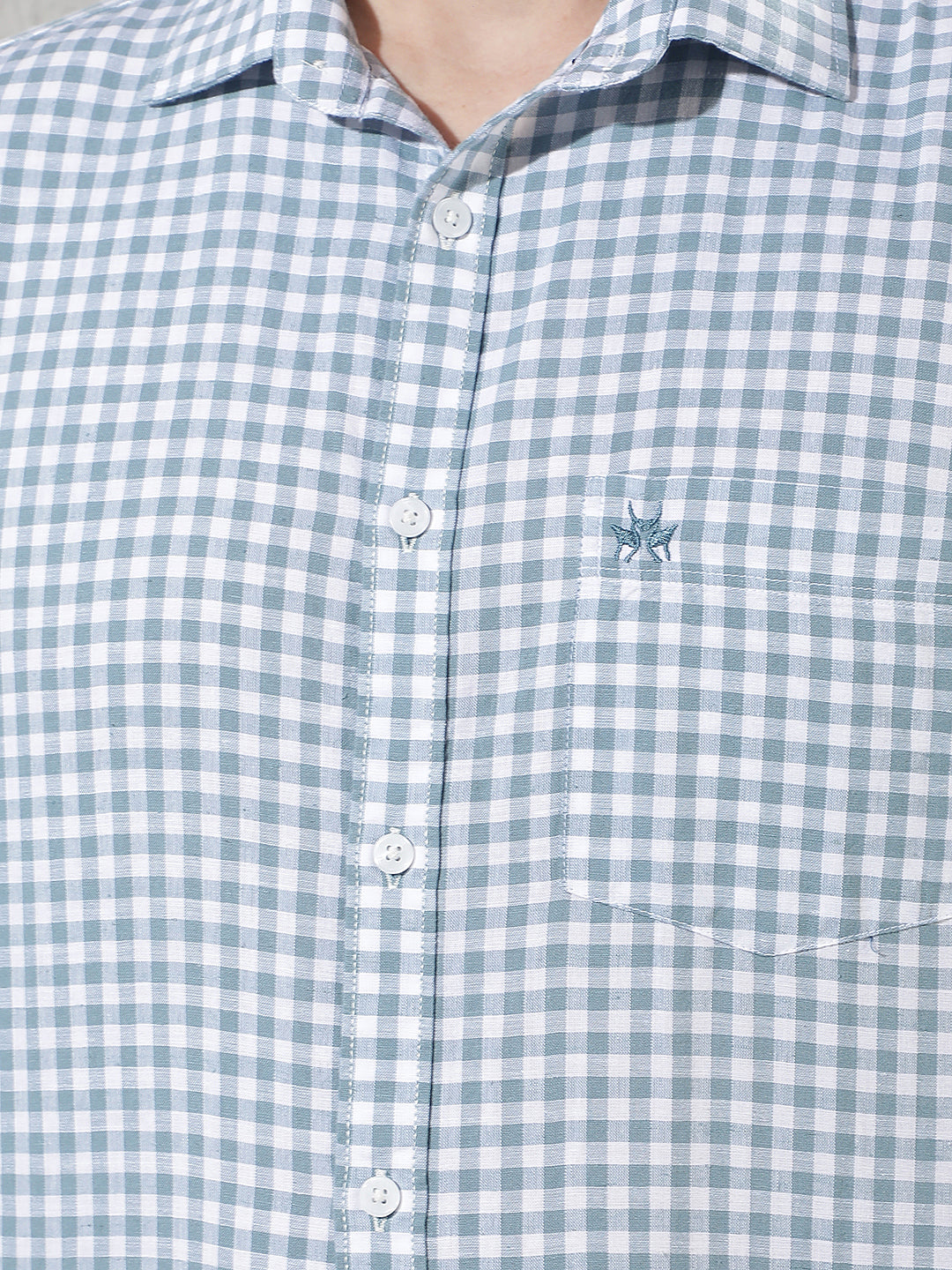 Green Checked Linen Shirt