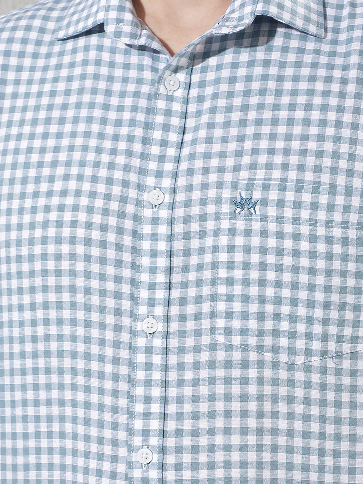 Green Checked Linen Shirt