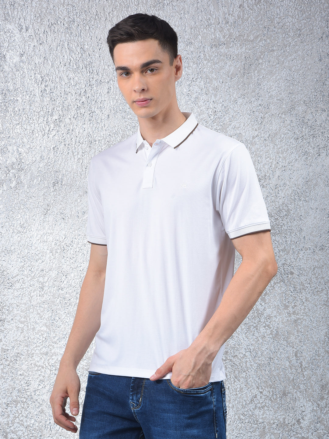 White Polo-Neck T-Shirt