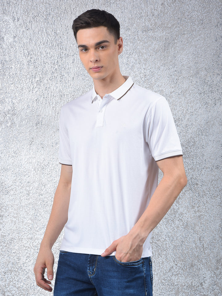 White Polo-Neck T-Shirt