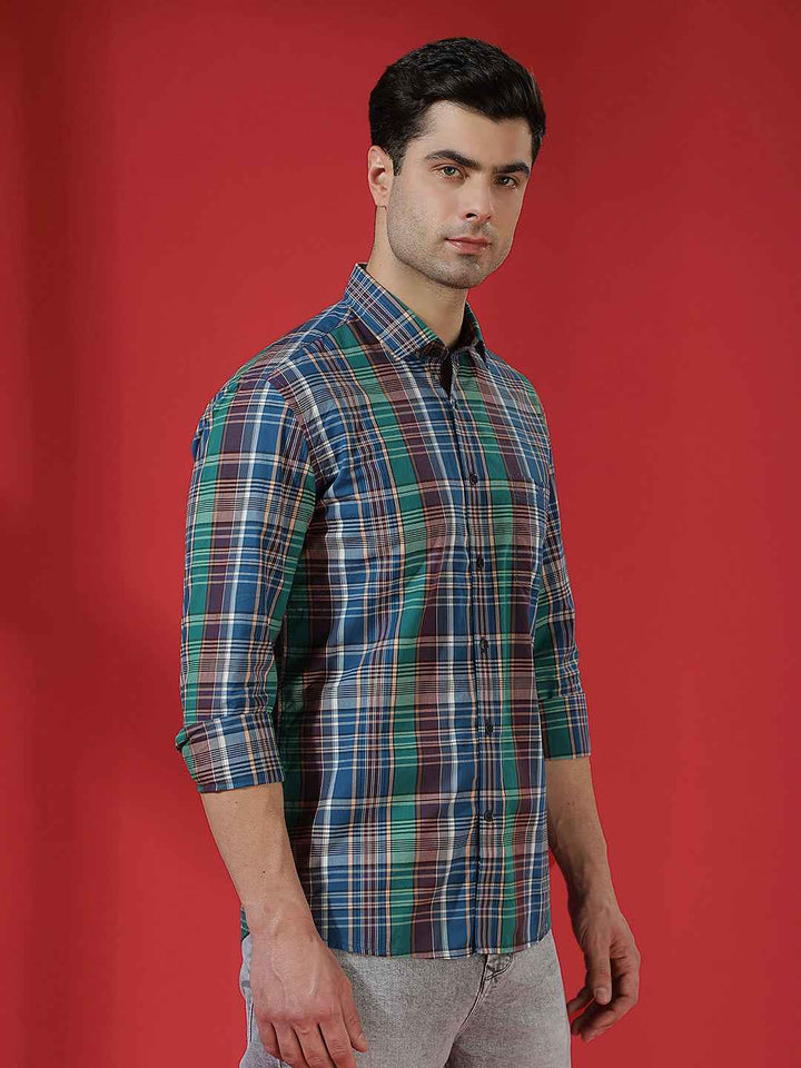 Multi-Color Checked 100% Cotton Shirt