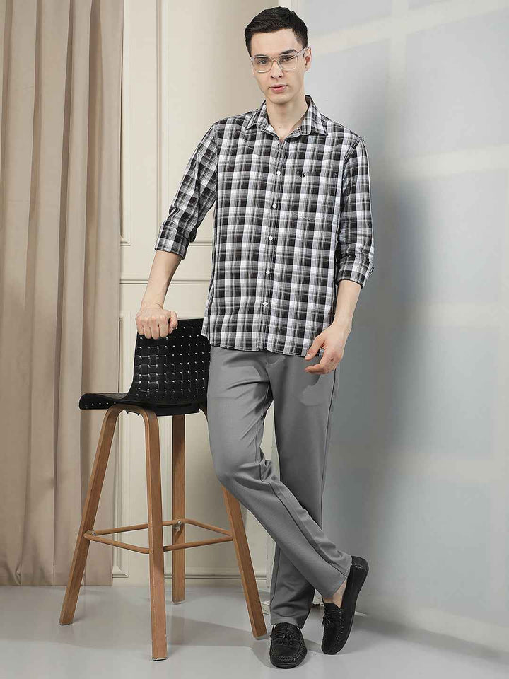 Grey Modern Wear Knitted Trousers