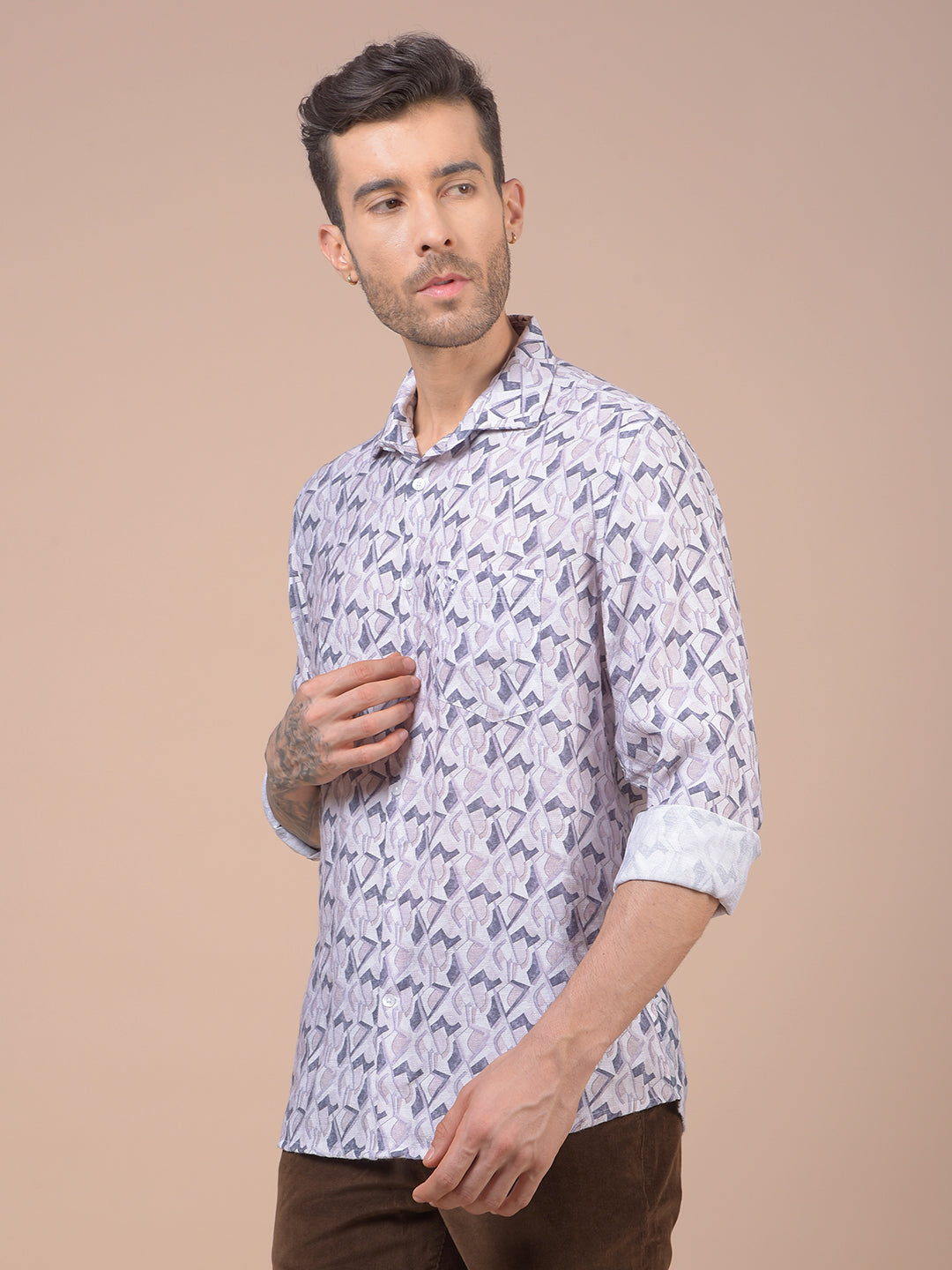 Purple Printed Shirt