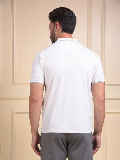 White Polo Neck T-Shirt