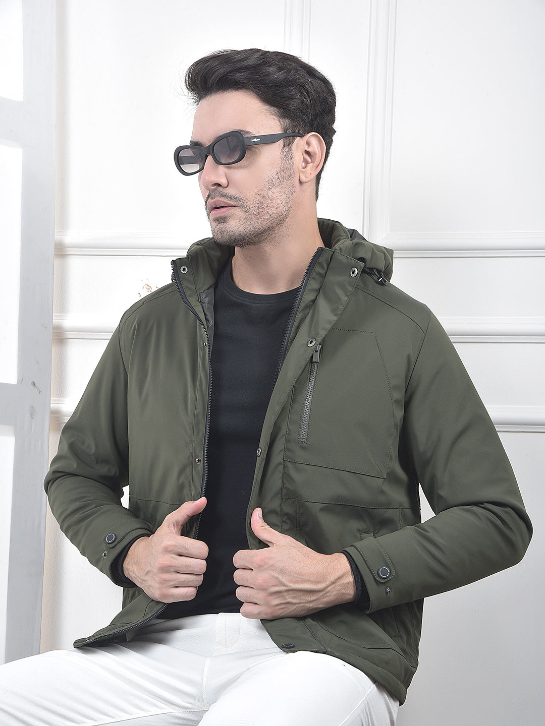 Green Hooded Puffer Jacket