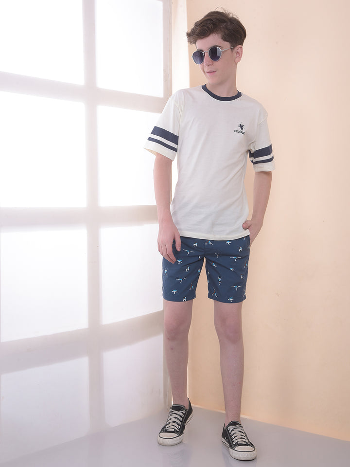 Navy Blue 100% Cotton Printed Boxers