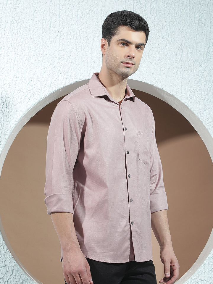 Relaxed Plum Purple Jacquard Shirt