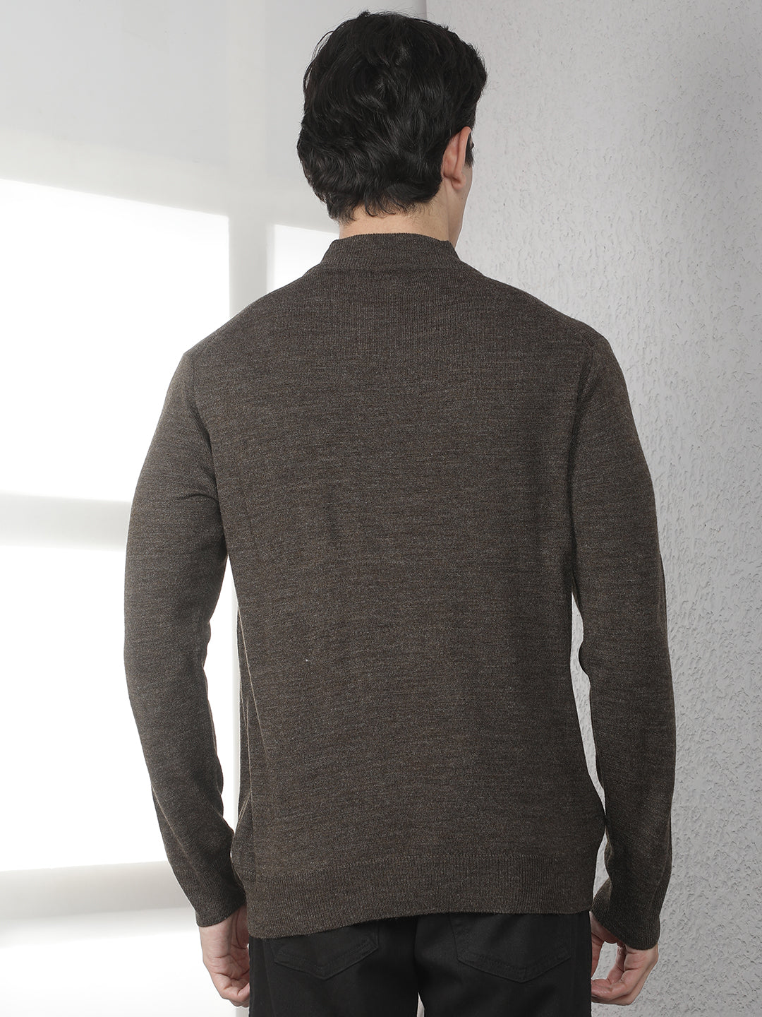 Brown High Neck Sweater