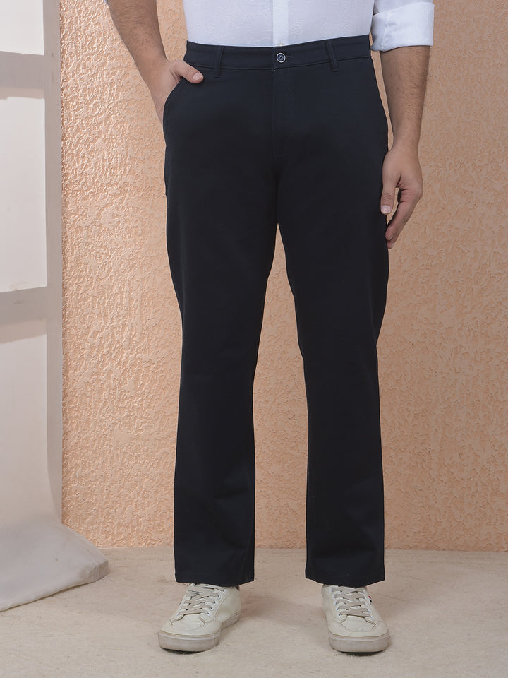 Straight Navy Blue Trousers