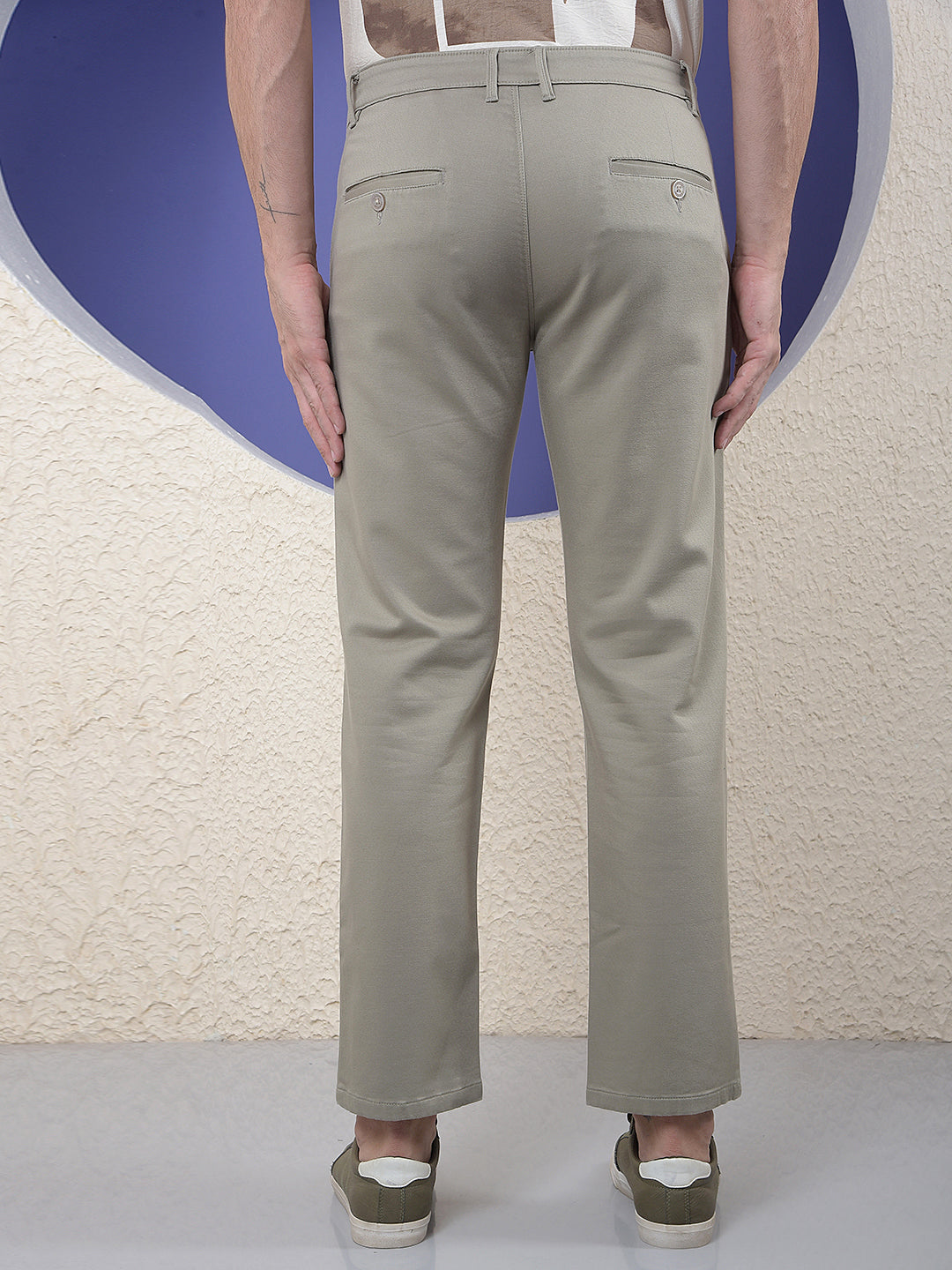 Khaki Straight Trousers